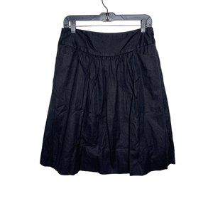 Prize Skirt Women Sz 6 Black A Line Full Solid Linen Blend Neutral Bohemian Dark